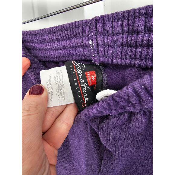 Hanes Signature Collection Women's Purple Pull-On Jogger Sweatpants Size M - Picture 2 of 3